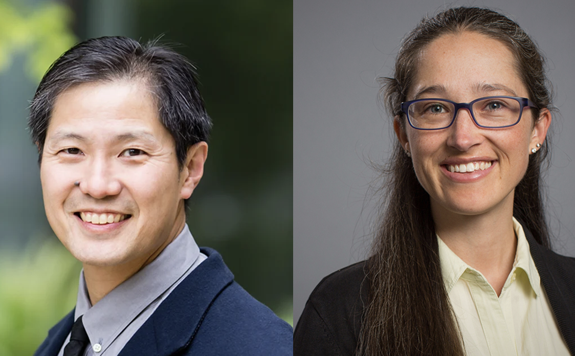 Andrew Lui, left, and Alison Scheid, right